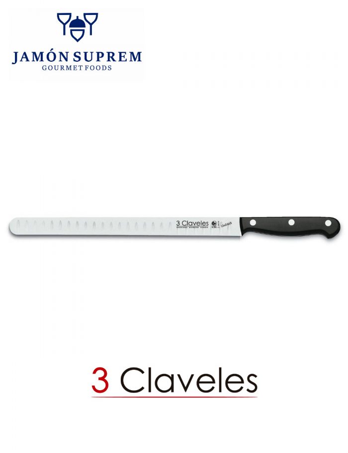 Cuchillo Salmonero Jamonero Uniblock 30 Cm. 3 CLAVELES - Jamón Suprem